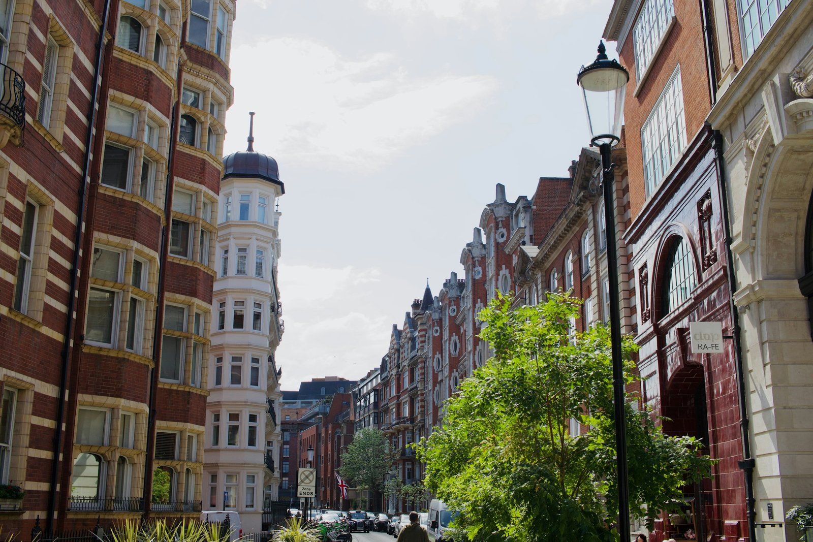 An elegant London street lined with period buildings